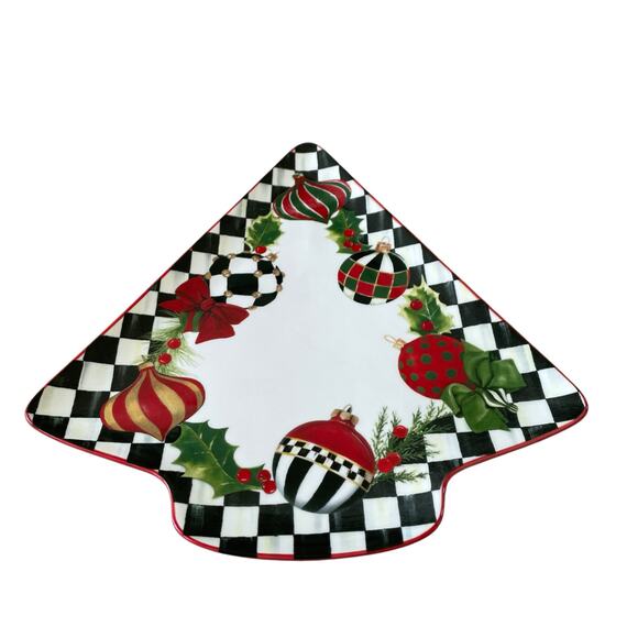 NEW Mackenzie Childs Deck the Halls Tree Serving Platter - Picture 4 of 9